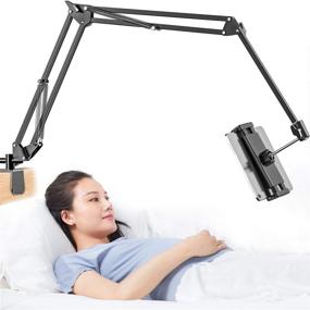 img 4 attached to 📱 360° Rotating Tablet Holder for Bed - iPad & iPhoneXS Stand, Aluminum Arm for 4~11 inch Devices - N-Switch, Kindle Fire & More