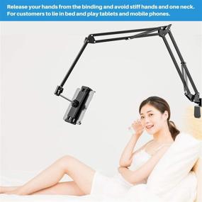 img 3 attached to 📱 360° Rotating Tablet Holder for Bed - iPad & iPhoneXS Stand, Aluminum Arm for 4~11 inch Devices - N-Switch, Kindle Fire & More