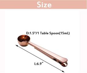 img 3 attached to ☕️ 2-in-1 Stainless Steel Coffee Scoop with Clip – 1 tbsp Ground Measuring Spoon and Bag Clip Combo for Coffee and Tea (Set of 3, Black+Gold+Rose Gold)