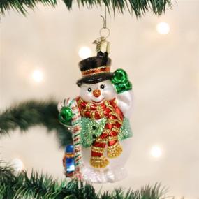 img 3 attached to 🎄 Old World Christmas Ornaments: Snowman Assortment Glass Blown Ornaments for Christmas Tree, Candy Cane Snowman, Red - Festive Holiday Decorations!