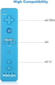 img 2 attached to 🎮 PowerLead Blue Controller for Wii with Built-in Motion Plus and Nunchuck – Compatible with Nintendo Wii and Wii U + Silicon Case