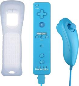 img 3 attached to 🎮 PowerLead Blue Controller for Wii with Built-in Motion Plus and Nunchuck – Compatible with Nintendo Wii and Wii U + Silicon Case