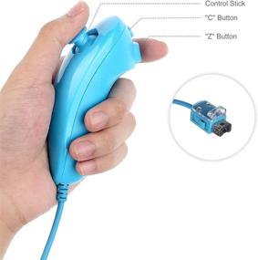img 1 attached to 🎮 PowerLead Blue Controller for Wii with Built-in Motion Plus and Nunchuck – Compatible with Nintendo Wii and Wii U + Silicon Case
