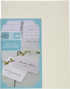 img 2 attached to 🏷️ Gartner Studios Ivory Pearl Printable Place Cards with Pearlescent Border - 48 Count, 3.75x1.5 Inches