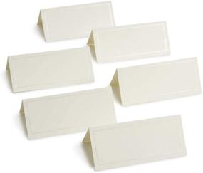 img 1 attached to 🏷️ Gartner Studios Ivory Pearl Printable Place Cards with Pearlescent Border - 48 Count, 3.75x1.5 Inches