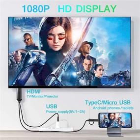 img 3 attached to 🔌 High Definition 2-in-1 USB C/Micro USB Android Phone to TV HDMI Cable - Charge & Mirror to HDTV: Compatible with All Android Smartphones & Tablets - 6.6ft Length