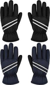 img 4 attached to 🧤 Kids Winter Snow Gloves: 2 Pairs of Thick Ski Gloves for Warmth and Comfort
