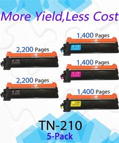 img 2 attached to 🖨️ High-Quality EASYPRINT TN210 Toner Cartridges for Brother Printers (5-Pack, 2X BK+C+M+Y) - HL-3070CW, HL-3075CW, HL-3040CN, HL-3045CN, MFC-9120CN, MFC-9320CW, MFC-9010CN