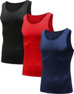 👕 hibety men's 3 or 4 pack sleeveless compression tank tops, base layer cool dry shirts for muscle gym training logo