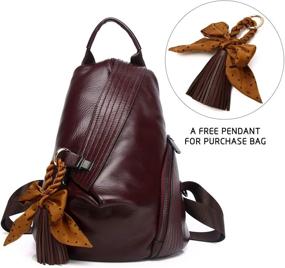 img 3 attached to 🎒 Caransti Women's Soft Leather Backpack Wallet - Adjustable Anti-Theft, Black/Claret Violet