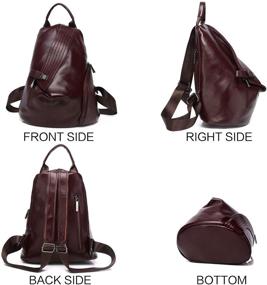 img 2 attached to 🎒 Caransti Women's Soft Leather Backpack Wallet - Adjustable Anti-Theft, Black/Claret Violet