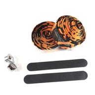 deeru camouflage bicycle bar tape handlebar tape bar wraps - 2 rolls per set, orange and black logo