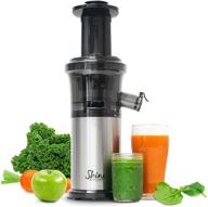 🍏 shine kitchen co. tribest sjv-107-a slow juicer: sleek silver and black design for effortless juice extraction логотип