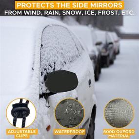 img 1 attached to 🚗 EcoNour Car Side Mirror Snow Cover (Pack of 2) - Fits Most Cars, SUV's, Vans, and Trucks - Waterproof & Soft Snow Mirror Cover to Keep Ice and Snow Off - 14”L x 15”H