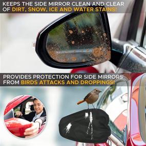 img 3 attached to 🚗 EcoNour Car Side Mirror Snow Cover (Pack of 2) - Fits Most Cars, SUV's, Vans, and Trucks - Waterproof & Soft Snow Mirror Cover to Keep Ice and Snow Off - 14”L x 15”H