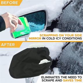 img 2 attached to 🚗 EcoNour Car Side Mirror Snow Cover (Pack of 2) - Fits Most Cars, SUV's, Vans, and Trucks - Waterproof & Soft Snow Mirror Cover to Keep Ice and Snow Off - 14”L x 15”H