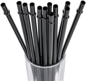 img 4 attached to DAKOUFISH 11 Inch Long Black Reusable Plastic Drinking Straws for 24 🥤 oz - 40oz Mason Jar, Tumblers - Set of 12 with Cleaning Brush
