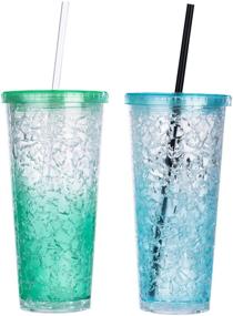 img 2 attached to DAKOUFISH 11 Inch Long Black Reusable Plastic Drinking Straws for 24 🥤 oz - 40oz Mason Jar, Tumblers - Set of 12 with Cleaning Brush
