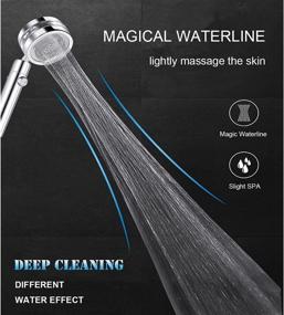 img 2 attached to 🚿 Ultimate High Pressure Water Saving Shower Head: Stainless Steel Handheld with Turbocharged, Magic Waterline & 360° Rotation