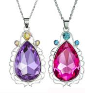 👑 sofia amulet necklace set: teardrop amethyst pendants for girls - perfect addition to sofia the first princess costumes logo