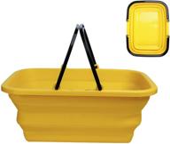 🌼 10l yellow loercce collapsible sink with handle for hiking, rv, home, courtyard, bathtub camping - portable outdoor picnic folding basin logo