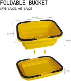 img 3 attached to 🌼 10L Yellow LOERCCE Collapsible Sink with Handle for Hiking, RV, Home, Courtyard, Bathtub Camping - Portable Outdoor Picnic Folding Basin