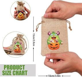 img 3 attached to 🎃 Halloween Burlap Gift Bags 24-Pack with Drawstrings for Party Favor Treats and Candy