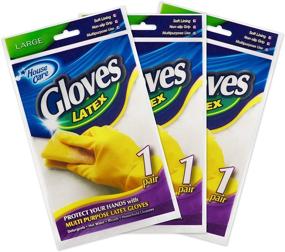 img 3 attached to 🧤 SteadMax Professional Natural Rubber Latex Dishwashing Gloves – 3 Pack Yellow Cleaning Gloves, Large Size – Reusable Kitchen Dishwasher Gloves (3 Pairs)