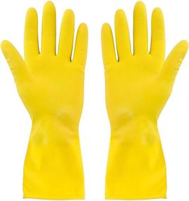 img 4 attached to 🧤 SteadMax Professional Natural Rubber Latex Dishwashing Gloves – 3 Pack Yellow Cleaning Gloves, Large Size – Reusable Kitchen Dishwasher Gloves (3 Pairs)