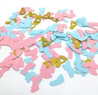 🎉 hemarty pink blue gold confetti baby shower decorations - cute baby feet confetti for home kid's birthday party, table decoration - supplies 200 ct logo