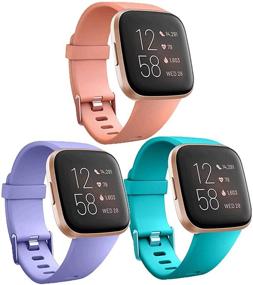 img 4 attached to 📱Ткасинг мягкие силиконовые ремешки для Fitbit Versa 2 / Versa / Versa Lite / Special Edition - дышащий и стильный заменяемый ремешок для умных фитнес-часов Fitbit Versa 2 (мужчины / женщины)