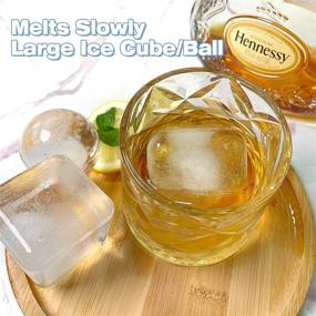 img 2 attached to ❄️ DOQAUS Large Ice Cube Trays Combo - Set of 2, 【Easier Fill】2.2 inches Ice Ball Maker with Lids & Sphere Ice Trays, Easy-Release Silicone Round Ice Tray for Chilling Whiskey Cocktail Scotch Bourbon