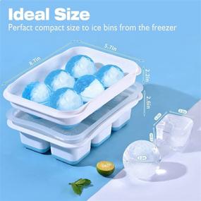 img 3 attached to ❄️ DOQAUS Large Ice Cube Trays Combo - Set of 2, 【Easier Fill】2.2 inches Ice Ball Maker with Lids & Sphere Ice Trays, Easy-Release Silicone Round Ice Tray for Chilling Whiskey Cocktail Scotch Bourbon