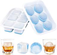 ❄️ doqaus large ice cube trays combo - set of 2, 【easier fill】2.2 inches ice ball maker with lids & sphere ice trays, easy-release silicone round ice tray for chilling whiskey cocktail scotch bourbon logo