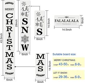 img 1 attached to 🎄 Set of 11 Reusable Christmas Stencils for Wood Painting - Vertical Porch Sign Stencils with Merry Christmas & Let it Snow Designs. Includes Falalala, Believe, Let it Snow, Joy to The World Stencil for DIY Crafts