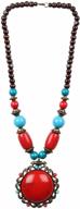 ethnadore vintage indian oxidized beaded pendant necklace – statement jewelry logo