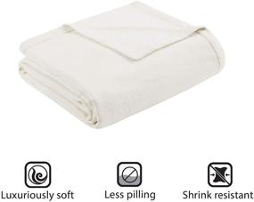 img 3 attached to 🛏️ Madison Park Liquid Cotton Luxury Blanket - Premium Soft Cozy 100% Ring Spun Cotton for Bed, Couch, or Sofa - King Size - Ivory