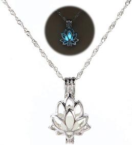 img 3 attached to 🌙 Luminous Moon Lotus Flower Pendant Necklace for Women and Girls - Metal Yoga Prayer Jewelry, Glow in the Dark, Perfect Gift