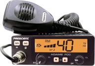 📻 enhanced president adams fcc cb radio: vibrant lcd display, customizable emergency channel shortcuts, notable roger beep and key beep, your choice of electret or dynamic mic, asc feature and manual squelch, built-in talkback option logo