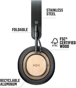 img 2 attached to 🎧 House of Marley Exodus: Wireless Over-Ear Headphones with Microphone, Bluetooth Connectivity, and 30-Hour Battery Life