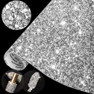 🔹 whaline 12000pcs bling crystal rhinestones sticker sheet - self adhesive glitter gem stickers for diy car, phone, gift crafts - silver white, 9.45x7.87 inch logo