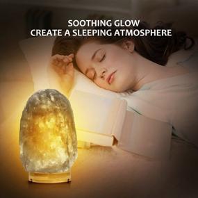 img 2 attached to Premium Handcrafted Himalayan Gray Grey and Black Salt Lamp - Large Size (8-11 lbs, 8-11&#34;) | Crystal Rock Night Light with Dimmable Touch Control | Platinum Base | Includes 3 Bulbs