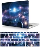 hrh 2 in 1 galaxy universe starry sky laptop body shell protective hard case cover silicone keyboard cover for macbook new air 13&#34 logo