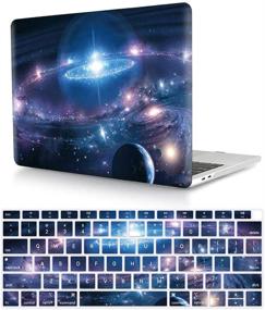 img 4 attached to HRH 2 In 1 Galaxy Universe Starry Sky Laptop Body Shell Protective Hard Case Cover Silicone Keyboard Cover For MacBook New Air 13&#34