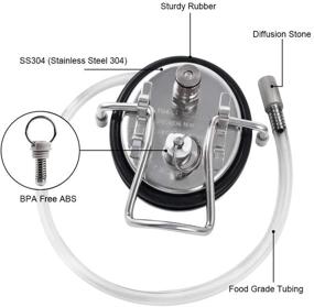 img 3 attached to 🥤 FERRODAY Carbonation Keg Lid with Stainless Steel Diffusion Stone and Tube - For Efficient Soda and Beer Carbonation at Home