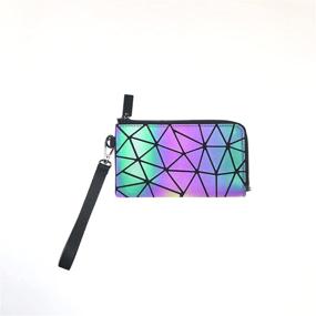 img 1 attached to 🌈 Holographic Geometric Rainbow Handbag Set: Women's Handbags & Wallets, Luminous Design