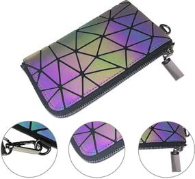 img 2 attached to 🌈 Holographic Geometric Rainbow Handbag Set: Women's Handbags & Wallets, Luminous Design