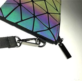 img 3 attached to 🌈 Holographic Geometric Rainbow Handbag Set: Women's Handbags & Wallets, Luminous Design