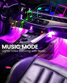 img 1 attached to 🚗 VIDEN Car LED Lights for Car Interior, 4PCS Car Interior Lights with Sound Sensor and Remote Control, Waterproof LED Interior Lights with USB Port Car Charger, Cool Car Accessories Underglow for Cars