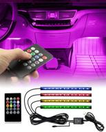 🚗 viden car led lights for car interior, 4pcs car interior lights with sound sensor and remote control, waterproof led interior lights with usb port car charger, cool car accessories underglow for cars logo